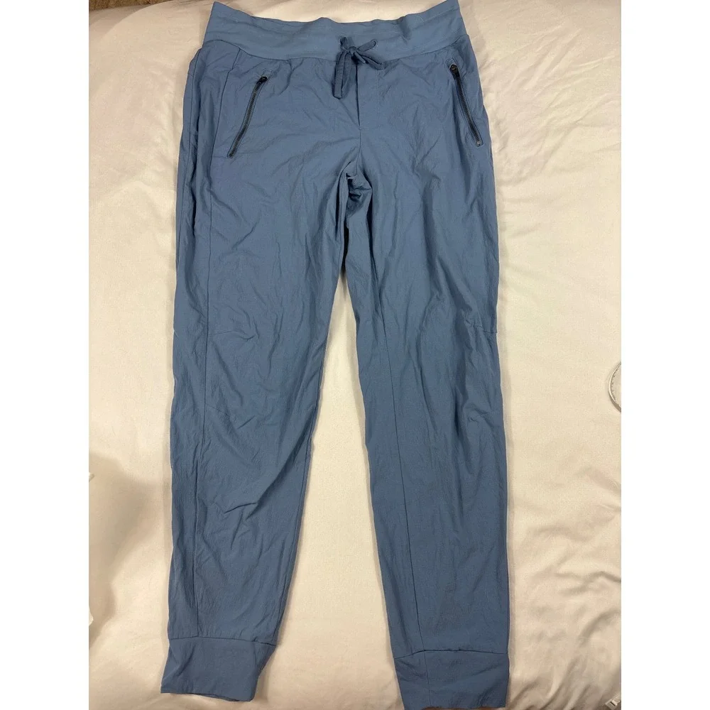 Athleta Trekkie North Joggers 10T Tall Blue Hiking Travel Pants Zipper Pockets